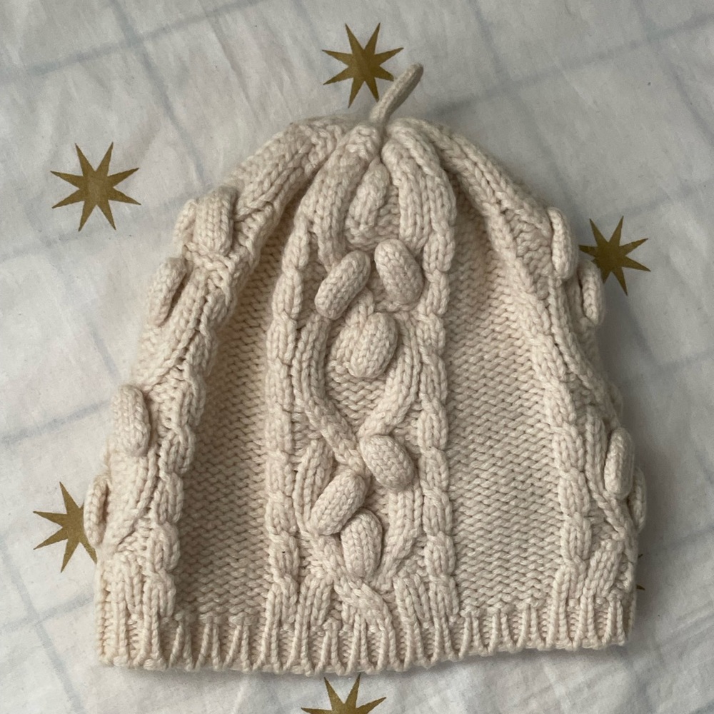 Max Mara Weekend Cable Knit Cream Beanie
